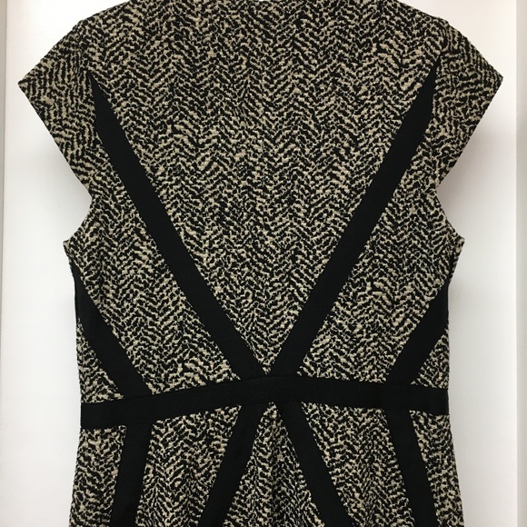 NWT $315 Erin Fetherston Black Gold Corrine Dress Zip Front Sz 8 - Picture 12 of 13